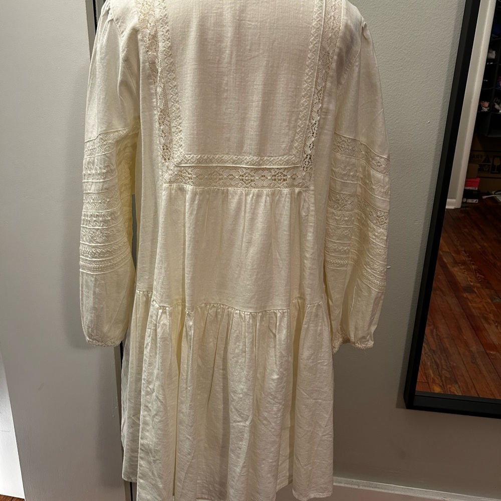 NWT Lucky Brand Cream Dress Size Medium with Special Detailing and Lining - Picture 8 of 16